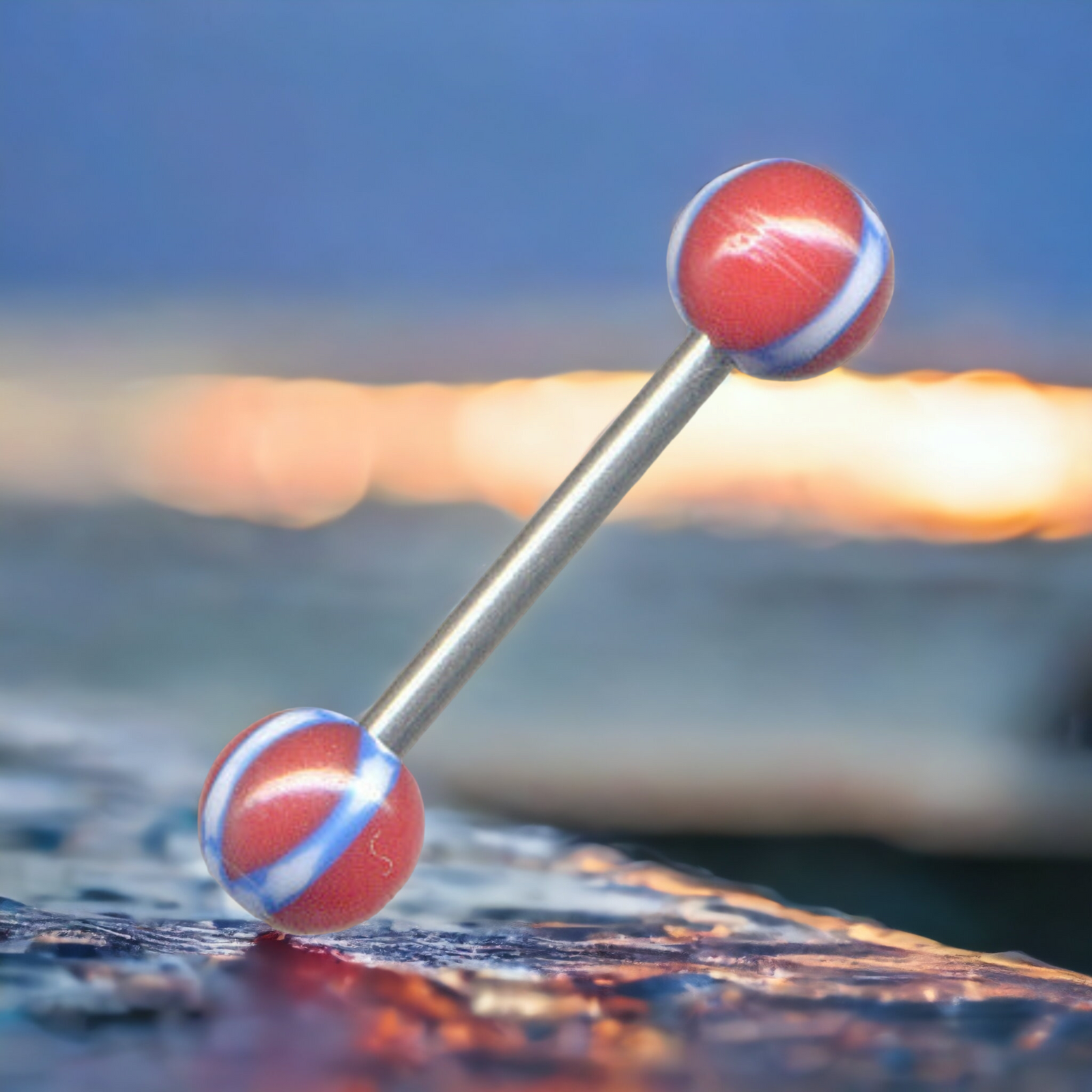 Battle Flag Barbell Jewelry 14mm (2pk)