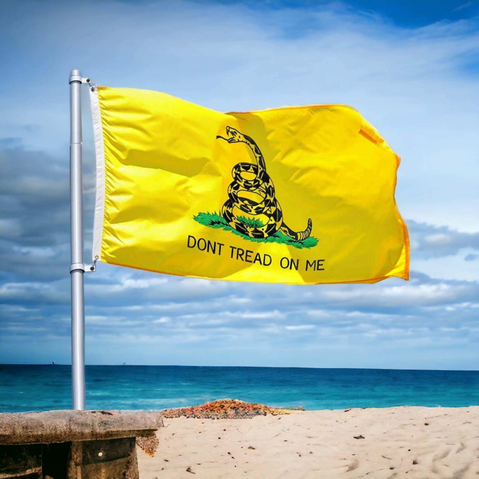 Don't Tread On Me Gadsden Flag - Yellow