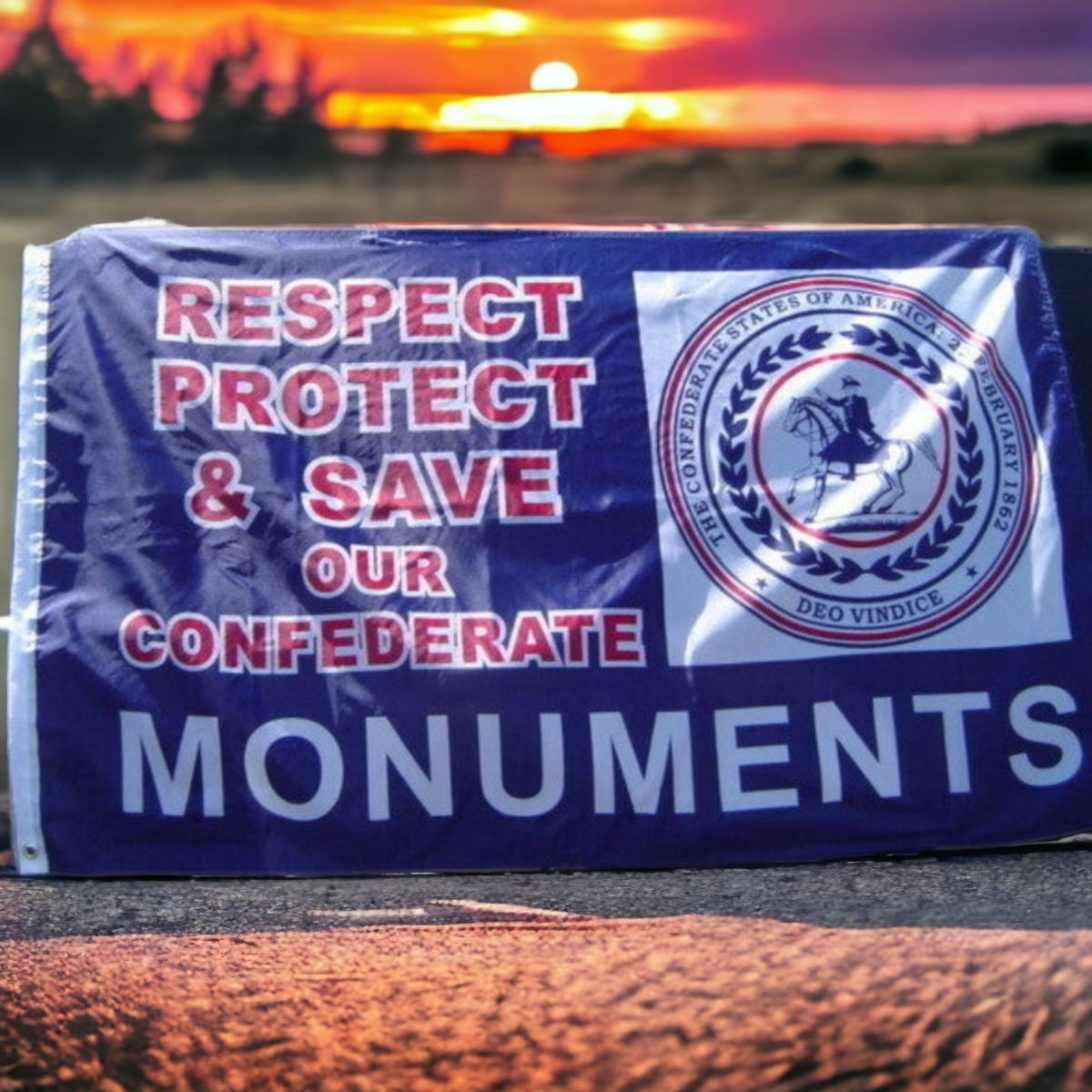 Respect, Protect, and Save Our Monuments Flag