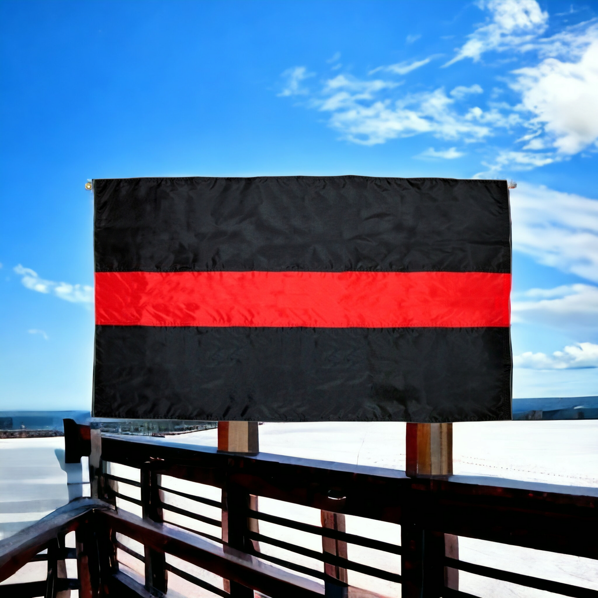 Thin Red Line Firefighter Flag