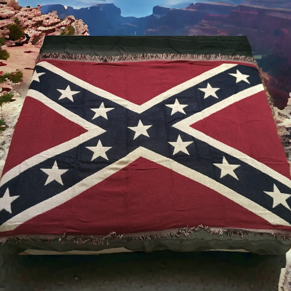 Woven Battle Flag Afghan Blanket