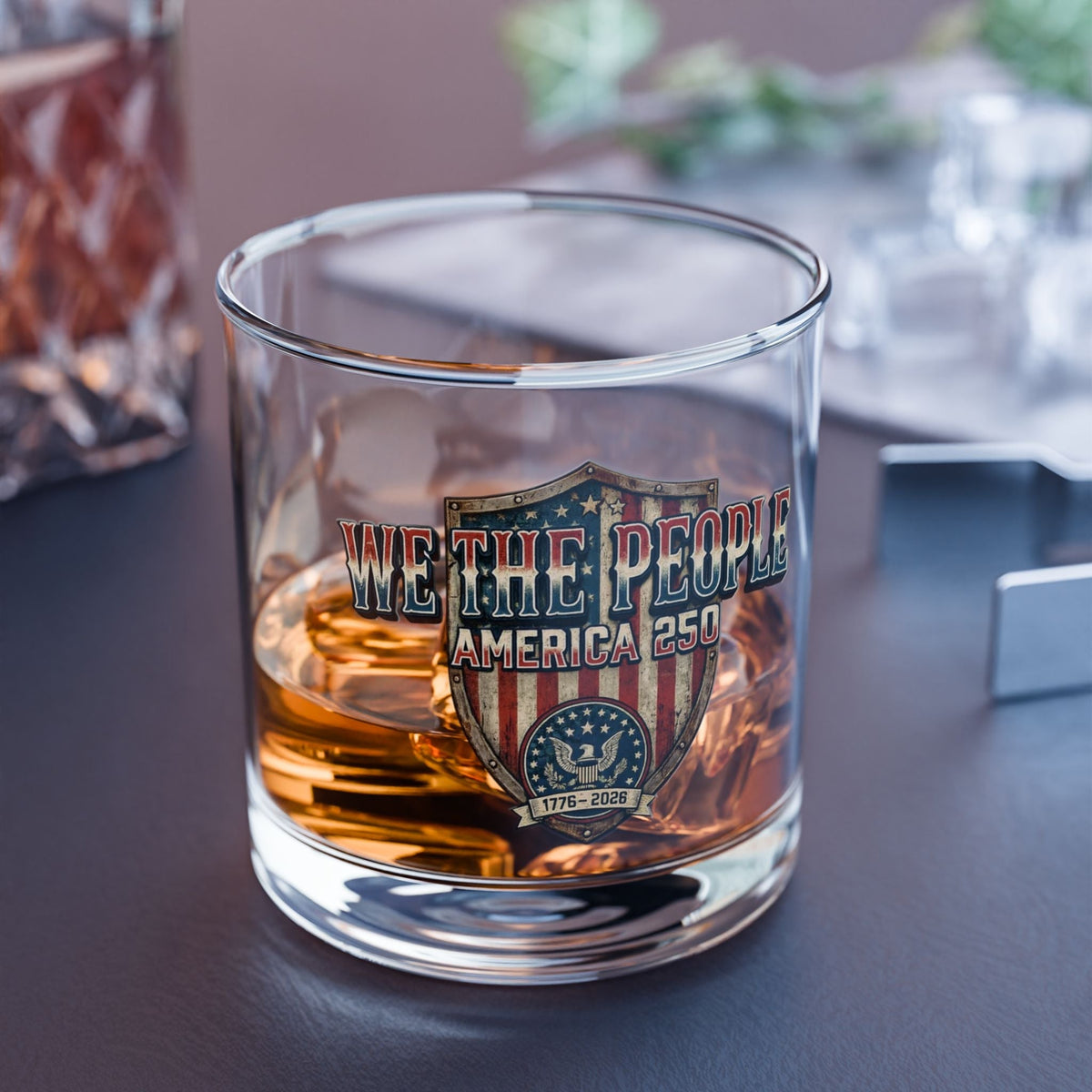 Patriotic We the People America’s 250th Anniversary Rocks Glass