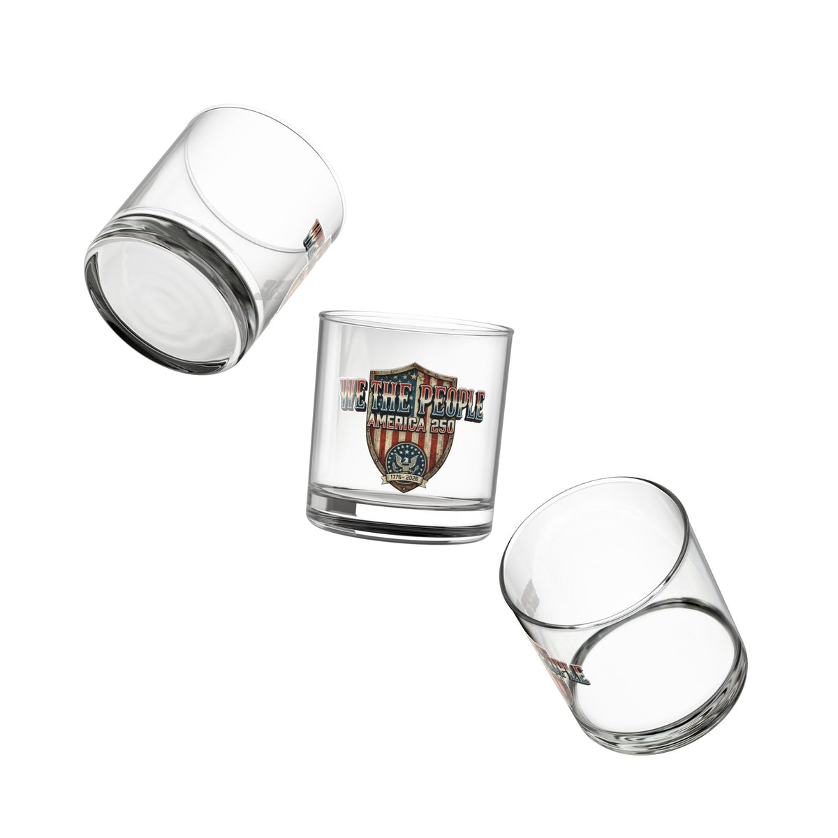 Patriotic We the People America’s 250th Anniversary Rocks Glass