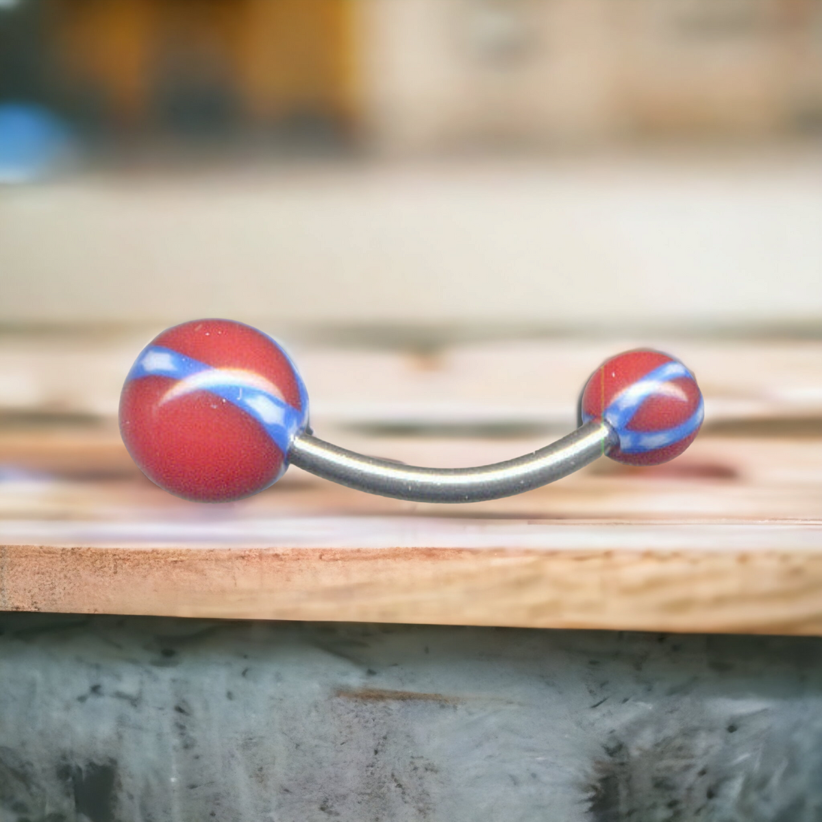 Battle Flag Belly Button Jewelry 12mm