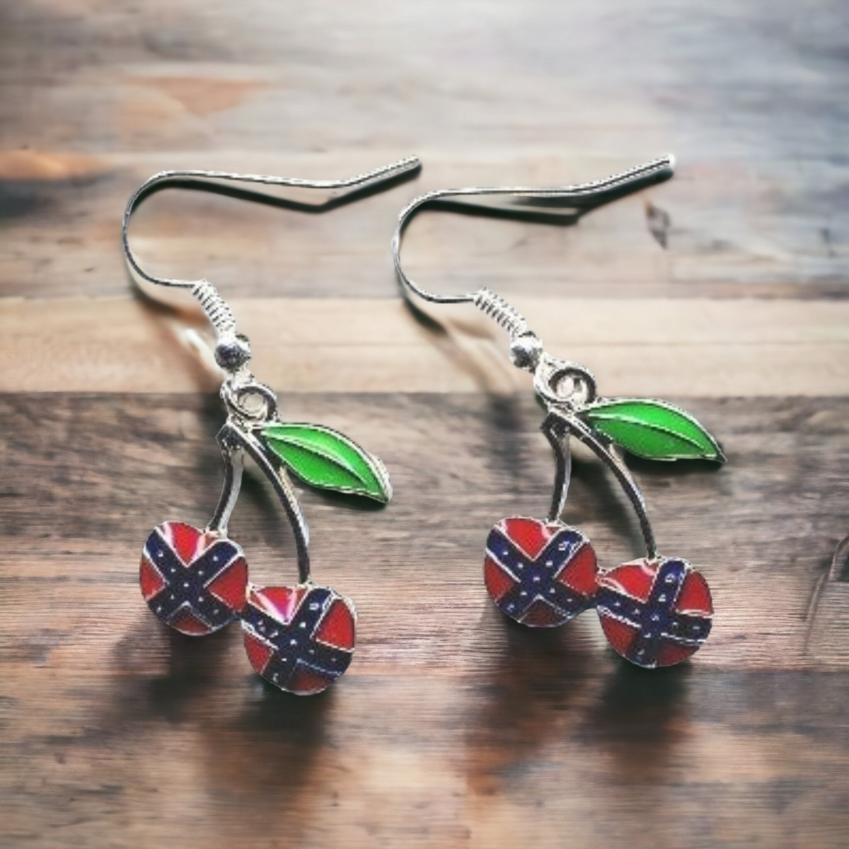 Battle Flag Cherries Dangle Earrings