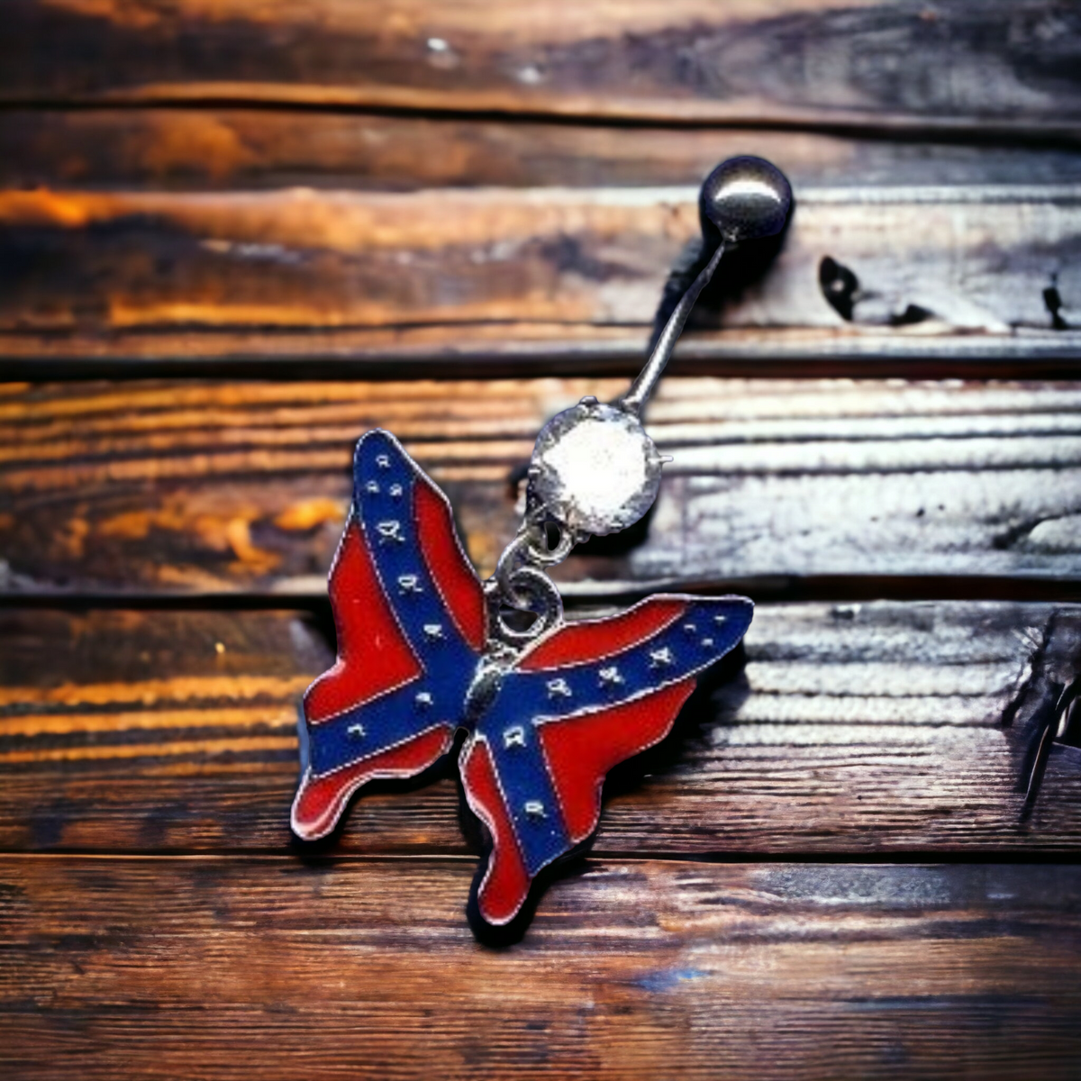 Battle Flag Butterfly Belly Ring