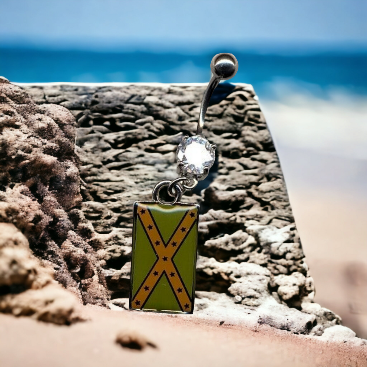 Battle Flag Subdued Belly Ring