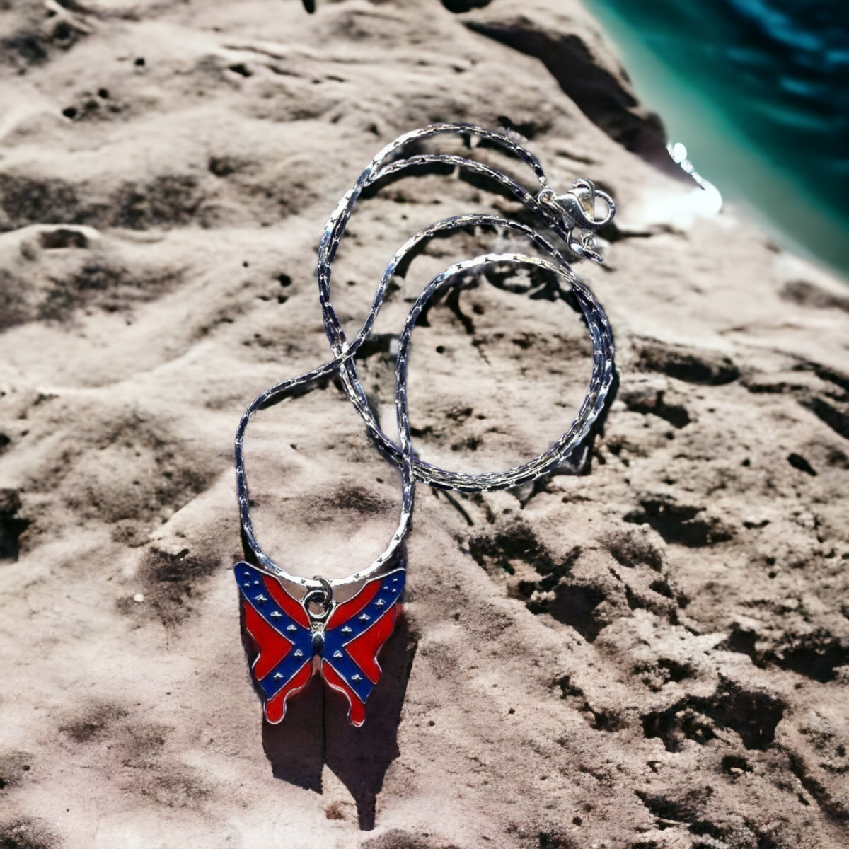 Battle Flag Butterfly Necklace