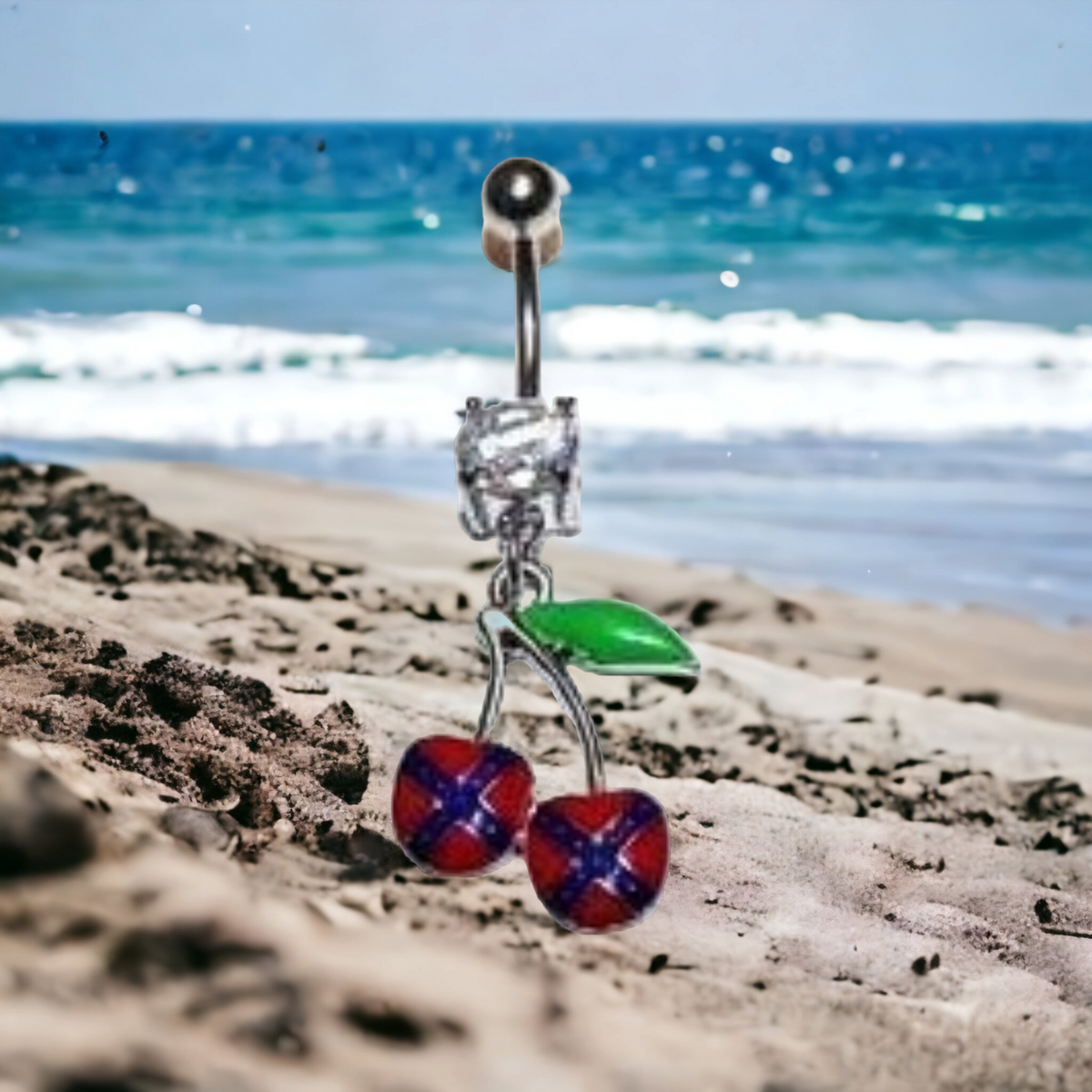 Battle Flag Cherries Belly Ring